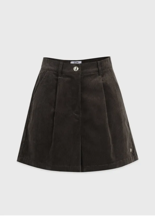 [25-36] Posh Corduroy Own Tuck Short Pants&nbsp;포쉬 코듀로이 원 턱 숏 팬츠 (가을/겨울/데일리룩/출근룩/데이트룩/일상/기본템/숏팬츠/코듀로이/A라인/반바지/캐주얼/빅사이즈/자체제작) 