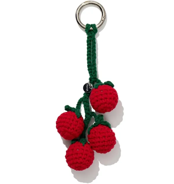 Cherry Tomato Knit Key Ring Red_F261AC03
