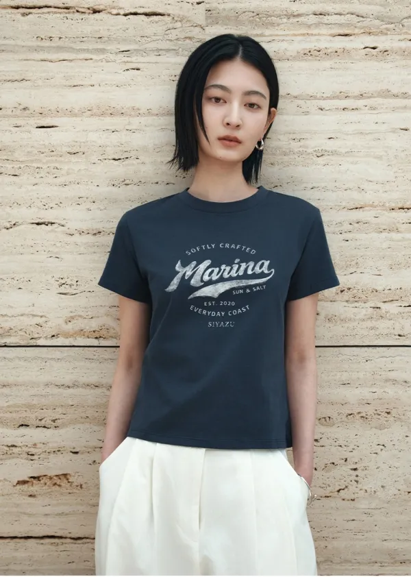 SITP5288 Marina 슬림 반팔 티셔츠_Navy