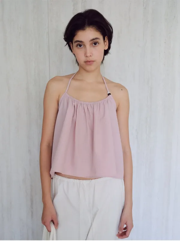 Halterneck bead blouse_pink