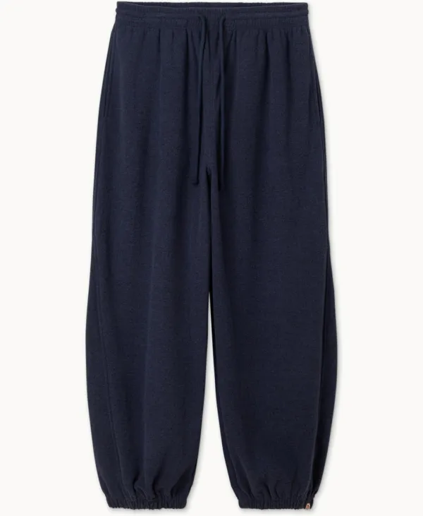Diagonal jogger pants (Fleece ver.) (Unisex)_Blue Multi