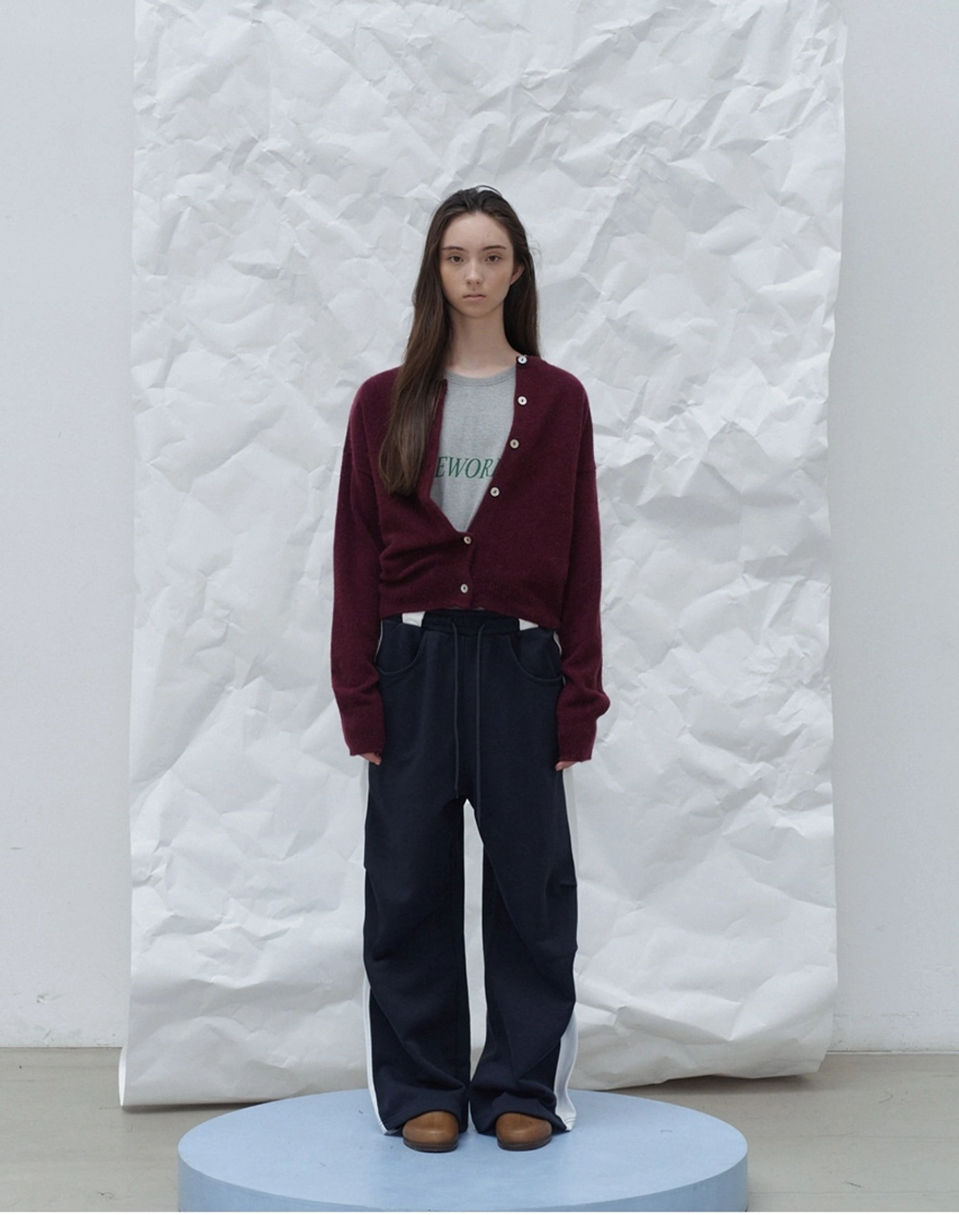 포에토 Blend line sweat pants - navy 상품 이미지 1