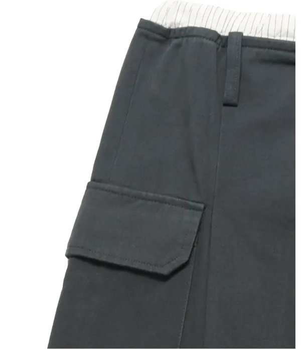 [PLZPROJECT]LAYERED CARGO SKIRT, CHARCOAL
