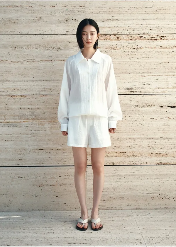 SIPT7198 리조트 시스루 밴딩 쇼츠_White