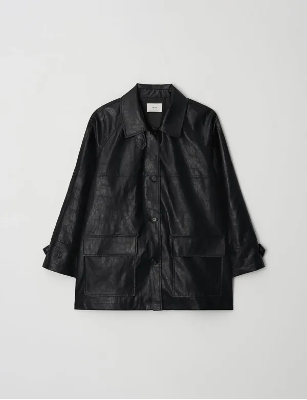 Leather Half Jacket(Black)