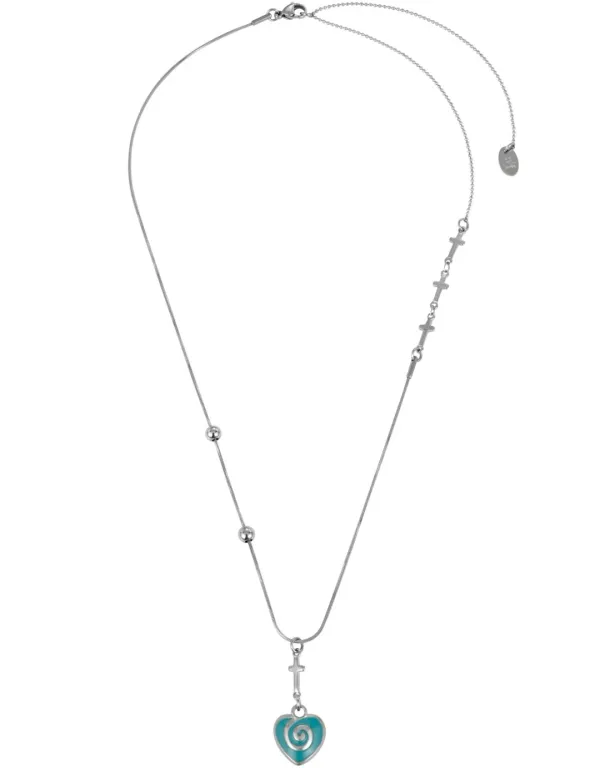 heartmaze necklace-blue