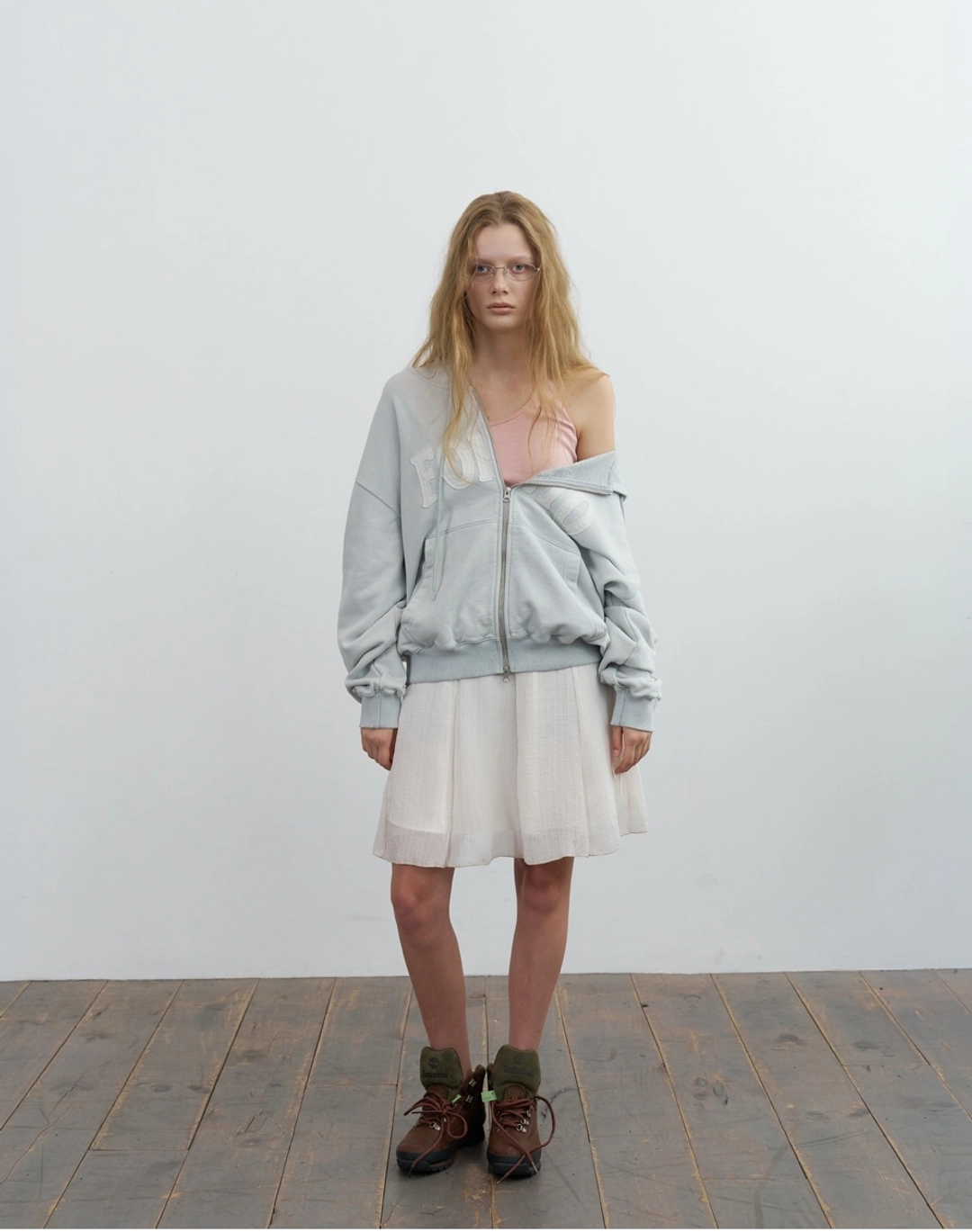 포에토 [5th] Code patch pigment hoody zip-up - vintage mint (exclusive) 상품 이미지 1