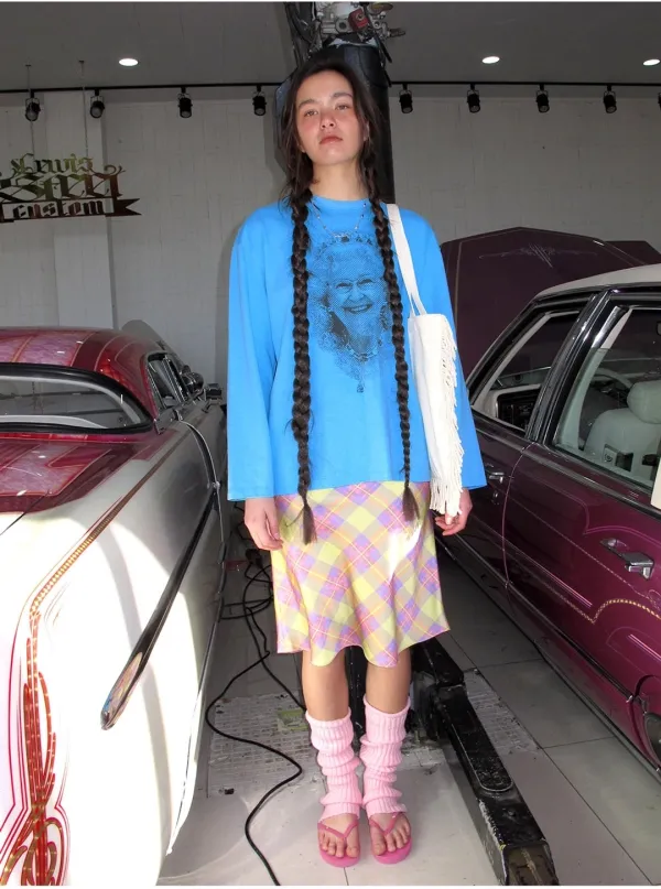 MY QUEEN PIGMENT LONG SLEEVE T-SHIRT_WATER