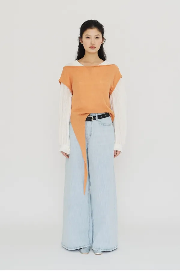 Off-Shoulder Strap Vest_(Orange)