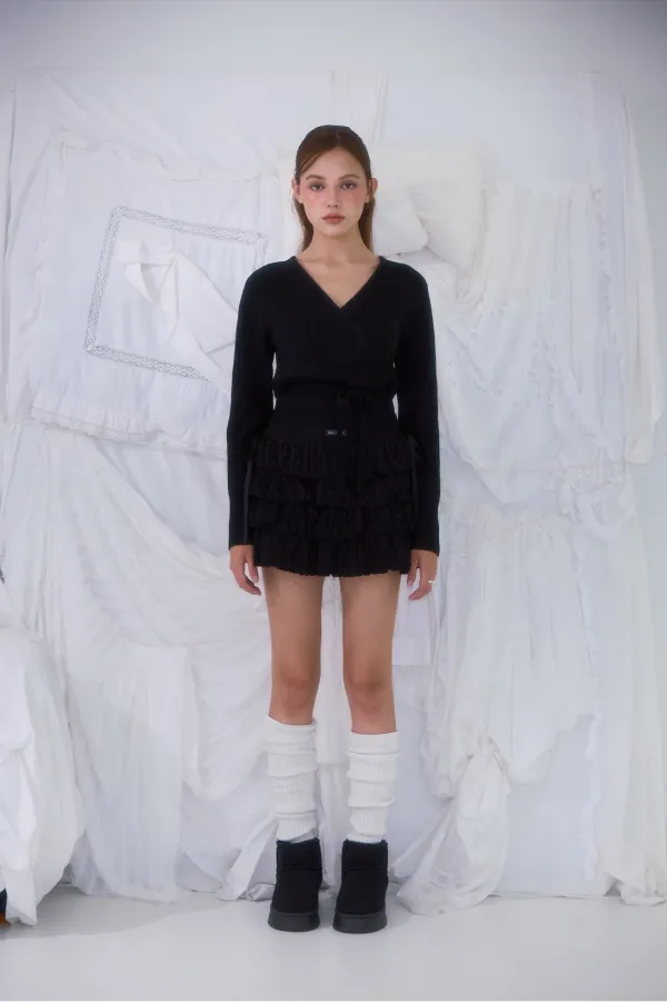 Muse Wrap Rib Knit [Black]