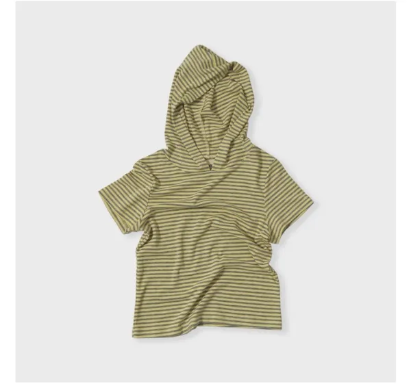 [PLZPROJECT]SHORT SLEEVE HOODED T-SHIRT, BUTTER