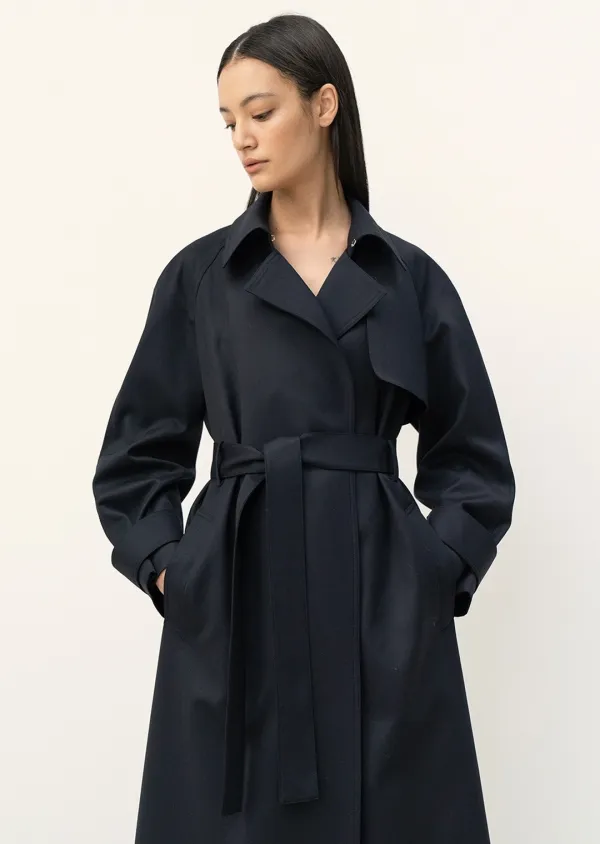 Simple Trench Coat Navy