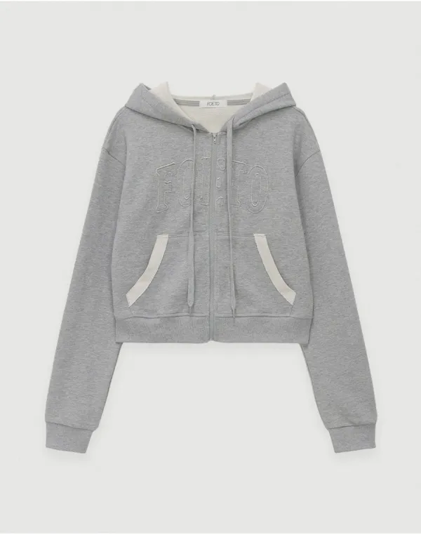[4th] FOETO soft hoody zip-up - grey