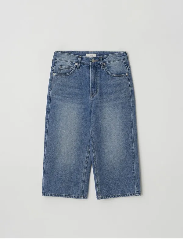 Straight Bermuda Denim Pants(Blue)
