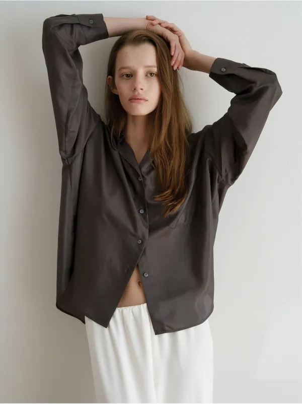 GLOSSY POCKET SHIRTS_CHARCOAL_OF1C2XSL01CHL