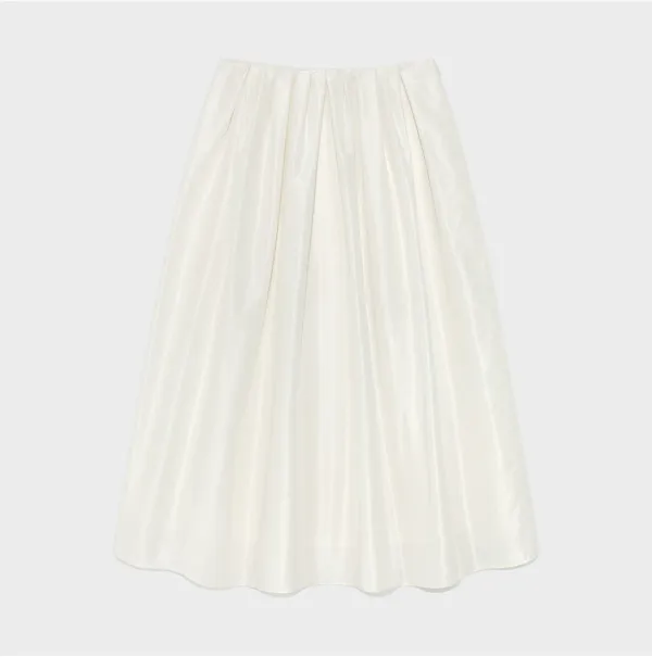 Crinkled Skirt Off-White