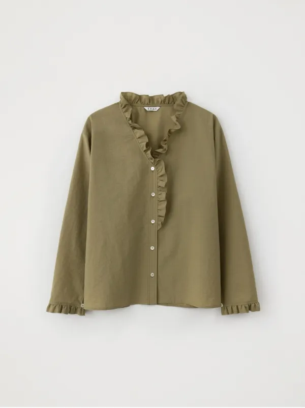 Cove Ruffle Shirt (Olive)
