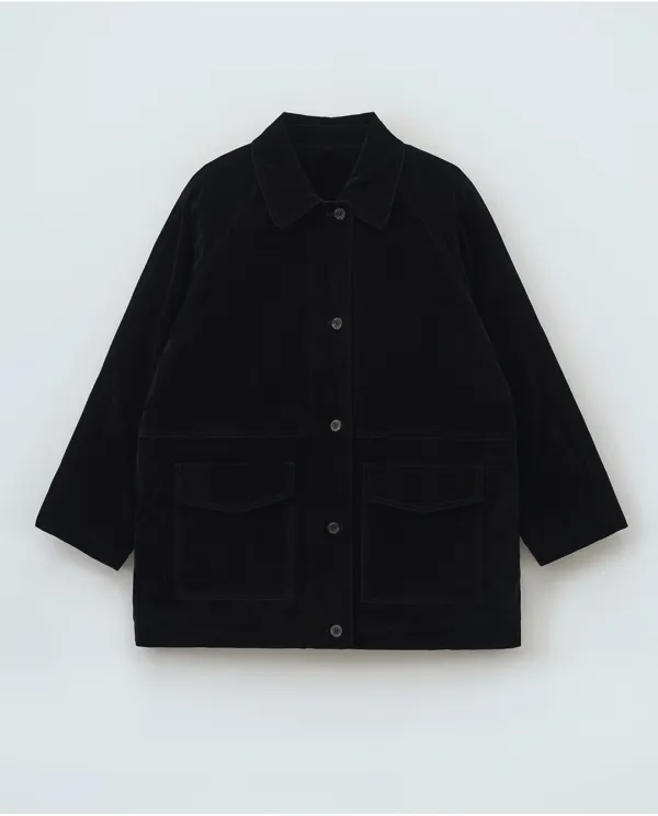[니브] Half Suede Quilting Jumper (Black)
