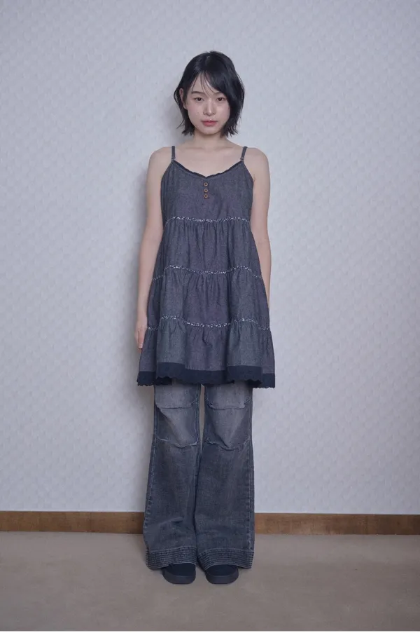 Tiered mori sleeveless (Denim)