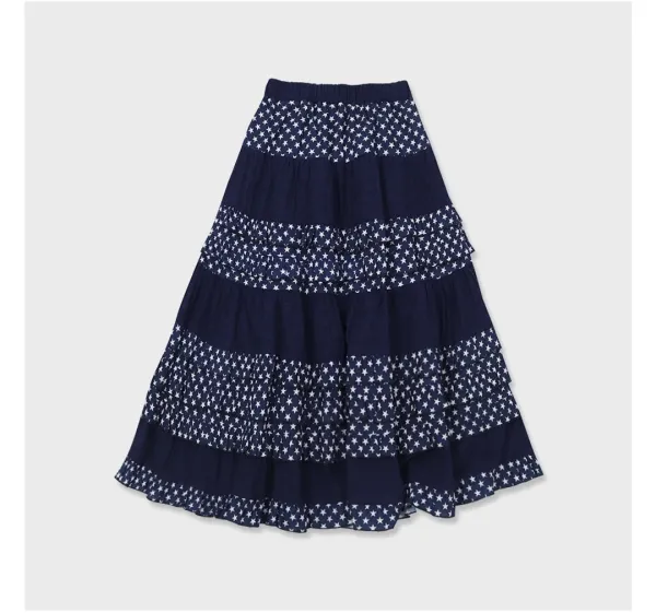 [PLZPROJECT][2차] EYELET FRILL SKIRT, NAVY