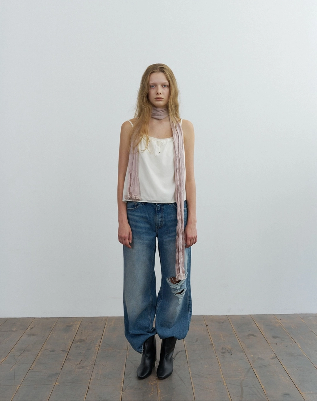 포에토 Fringe layered sleeveless set - cream 상품 이미지 1
