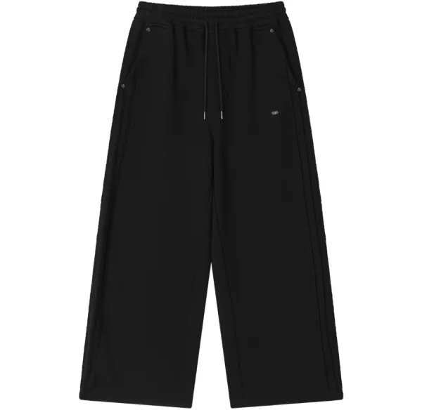 TMB Raw Cut Sweat Set-Up Pants [ Black ]