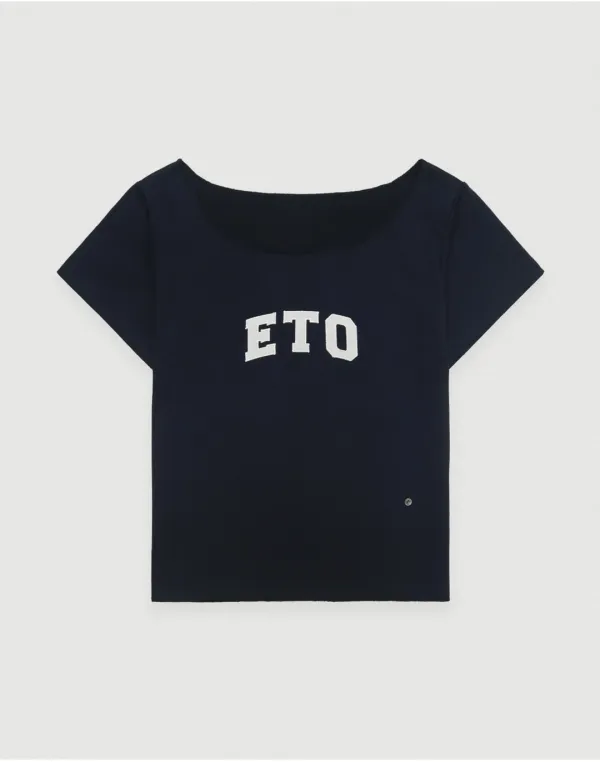 [2nd/2주이상소요] ETO logo patch off tee - navy