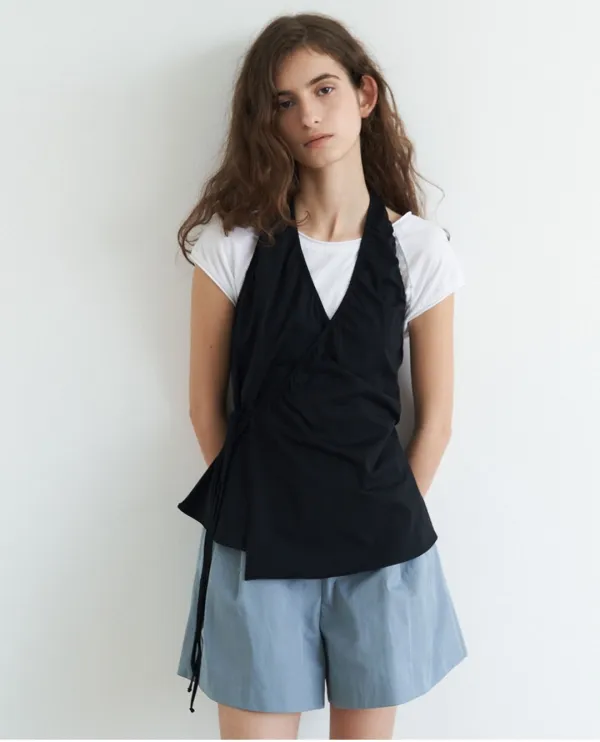 Halter Wrap Top(Black)