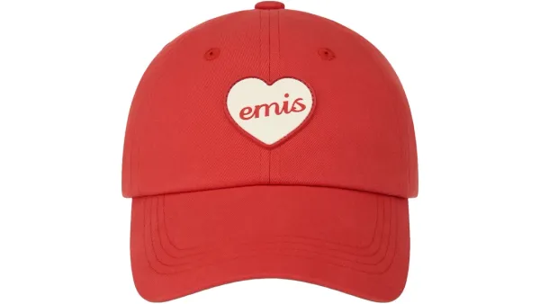 HEART RUBBER PATCH BALL CAP-RED