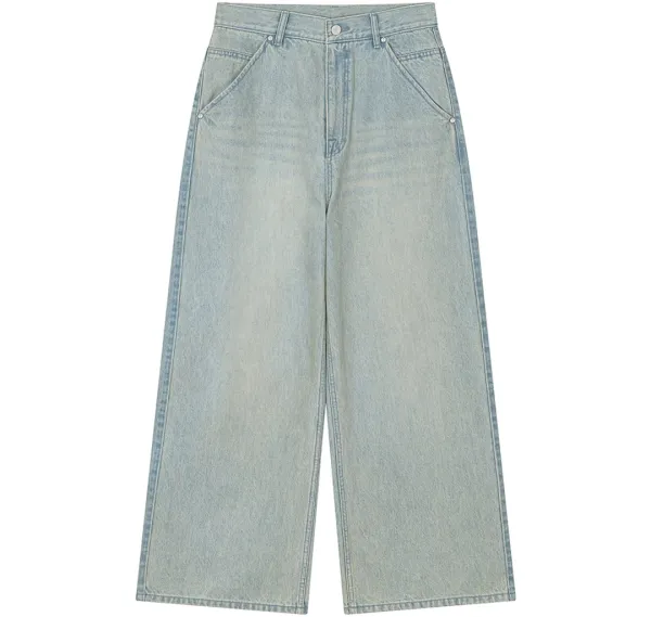 Tonal Wide Denim Pants [ Light Blue ]