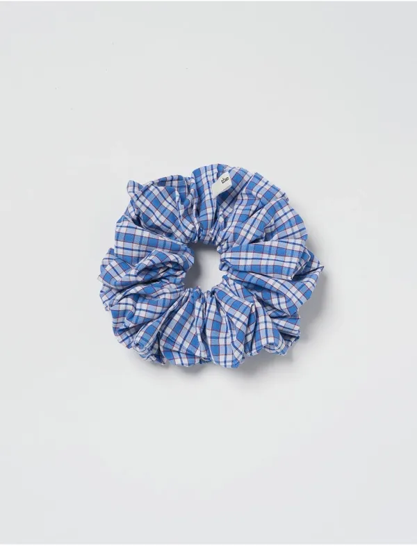 Check Scrunchie M(Blue)