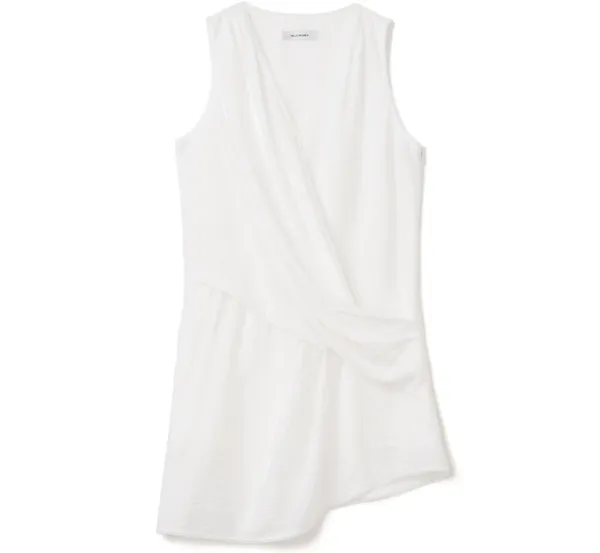 Lace Trimming Draped Dress [Ivory]