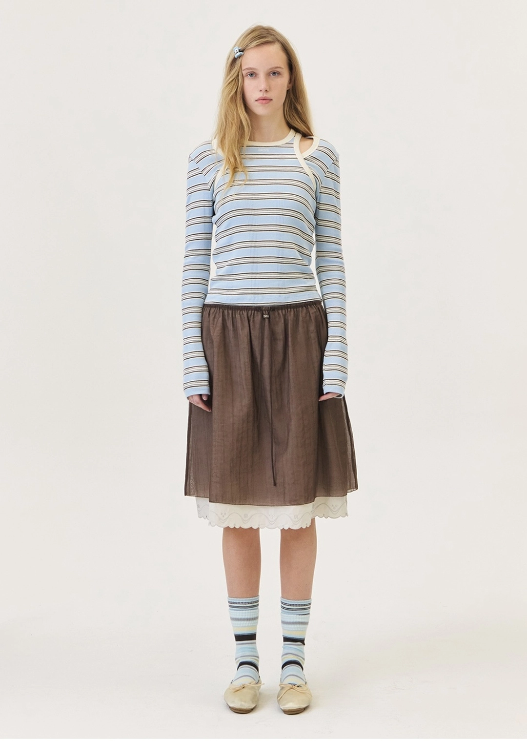 그로브 NANCY STRIPE L/S T-SHIRT 상품 이미지 3
