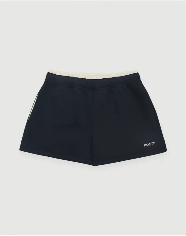 Two tone sweat shorts - navy