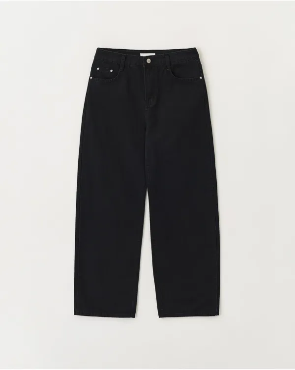 LW253 Standard wide cotton pants_Black
