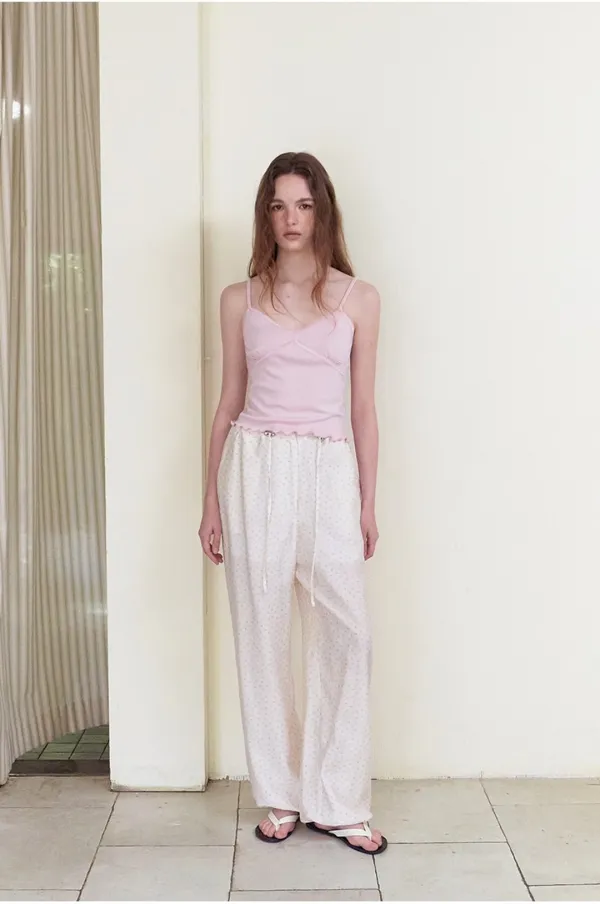 [5/22 예약배송] Cross Lace Cami Top, Pink