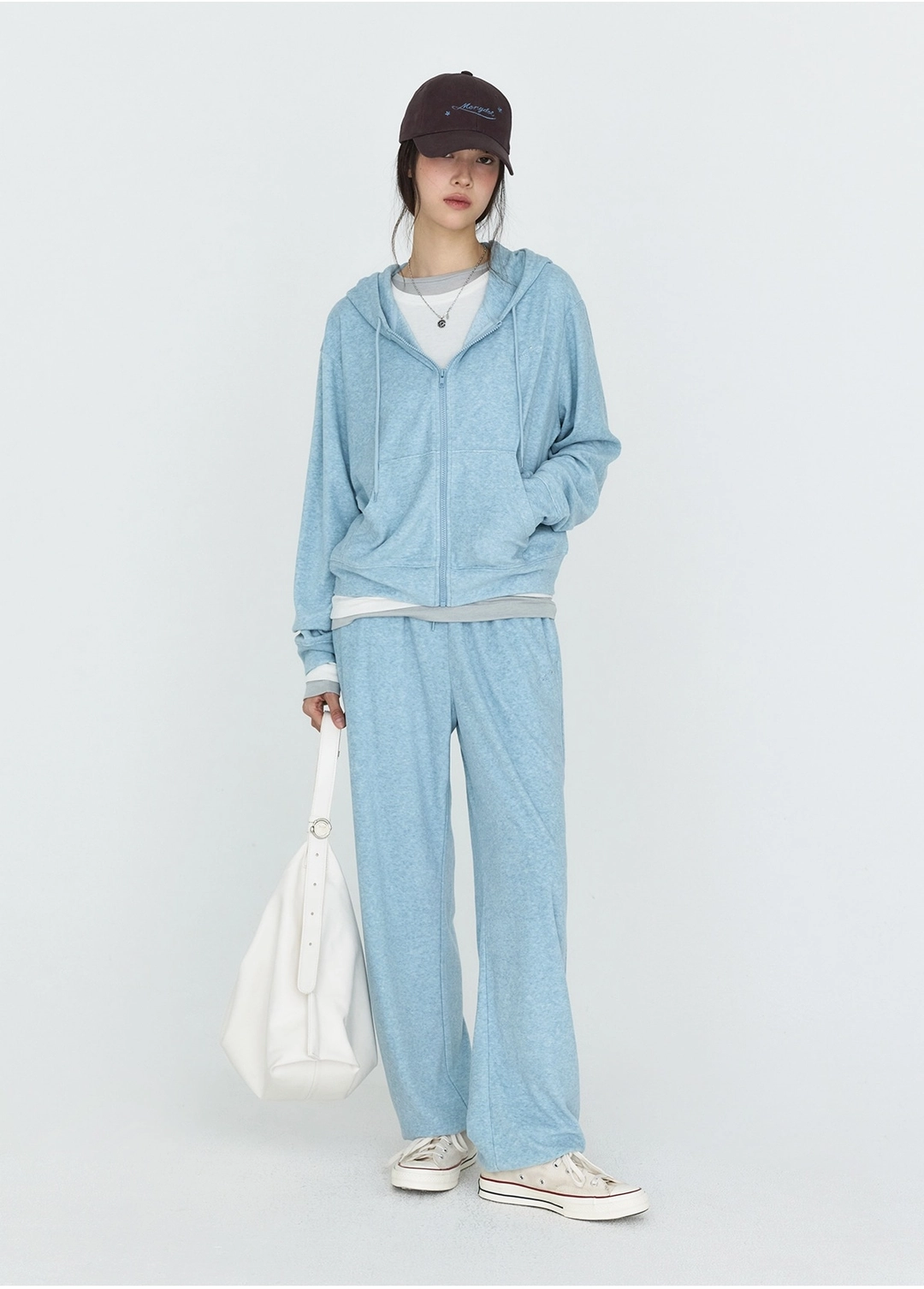 몽돌 소프트 에센셜 후드 집업 블루 MDTS104BLUE 상품 이미지 1