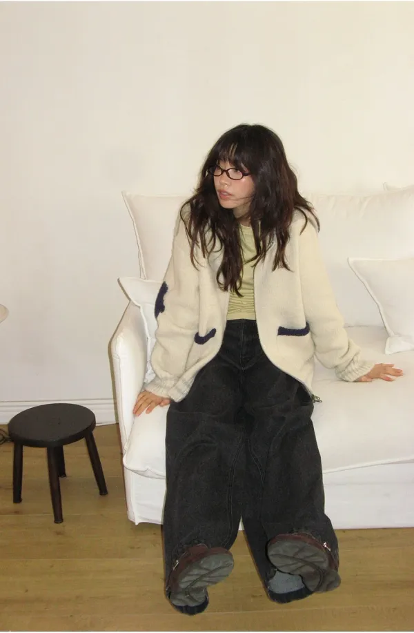 ELBOW POINT SAILOR KNIT ZIP UP IVORY