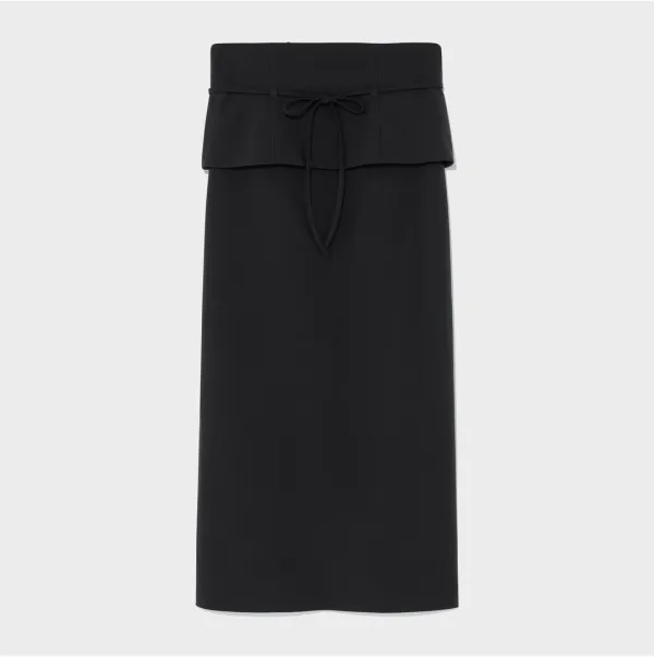 Obi Layered Skirt Dark Navy
