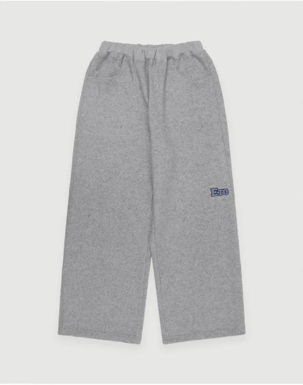 Wool easy straight pants - grey