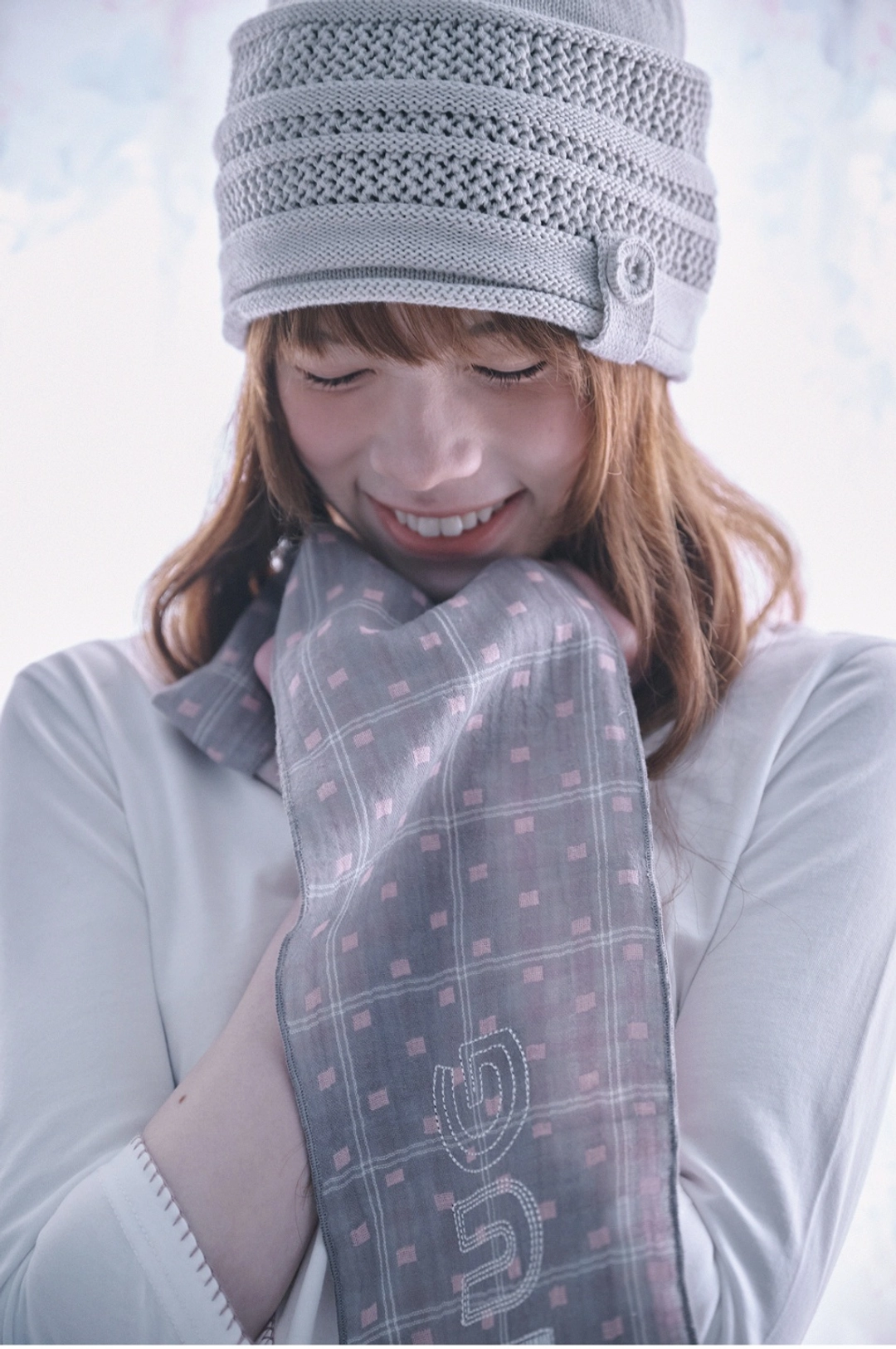 허그유어스킨 Button skashi knit beanie (Ivory) 상품 이미지 1