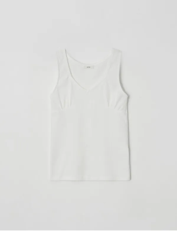 V-Neck Sleeveless Top(White)
