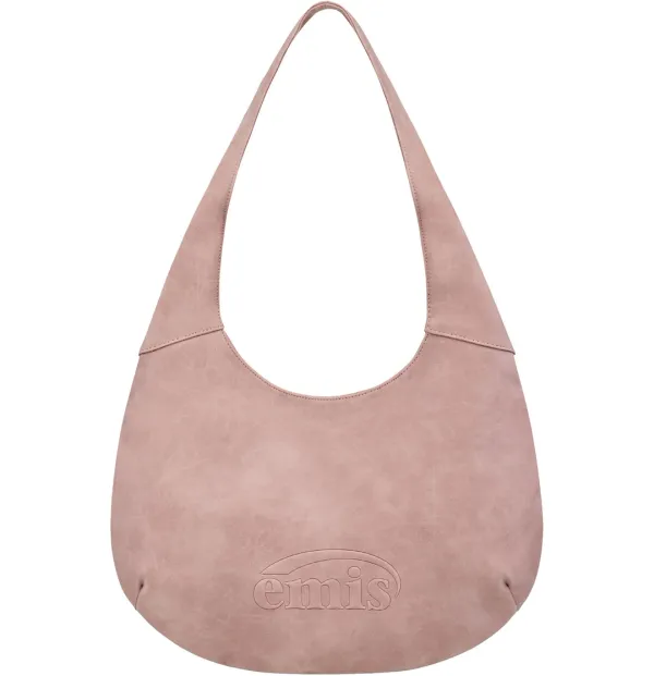 LOGO EMBOSSED SHOULDER BAG-PINK