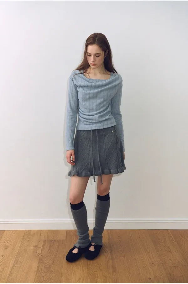 Brushed Drape T-Shirt, Sky Blue