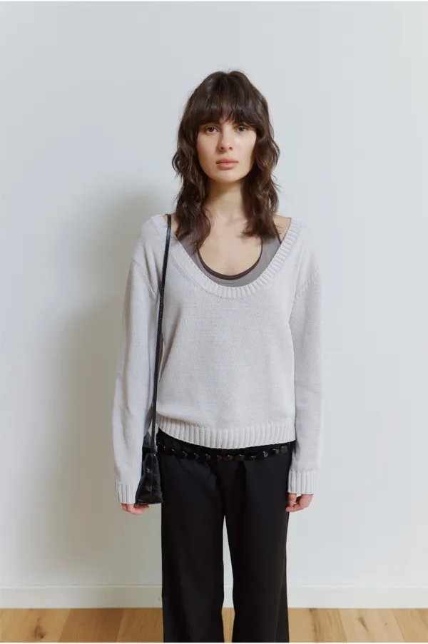 Oli Scoop-Neck Pullover in Salt