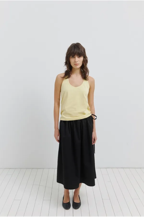 Boa Halter Top in Pale Yellow