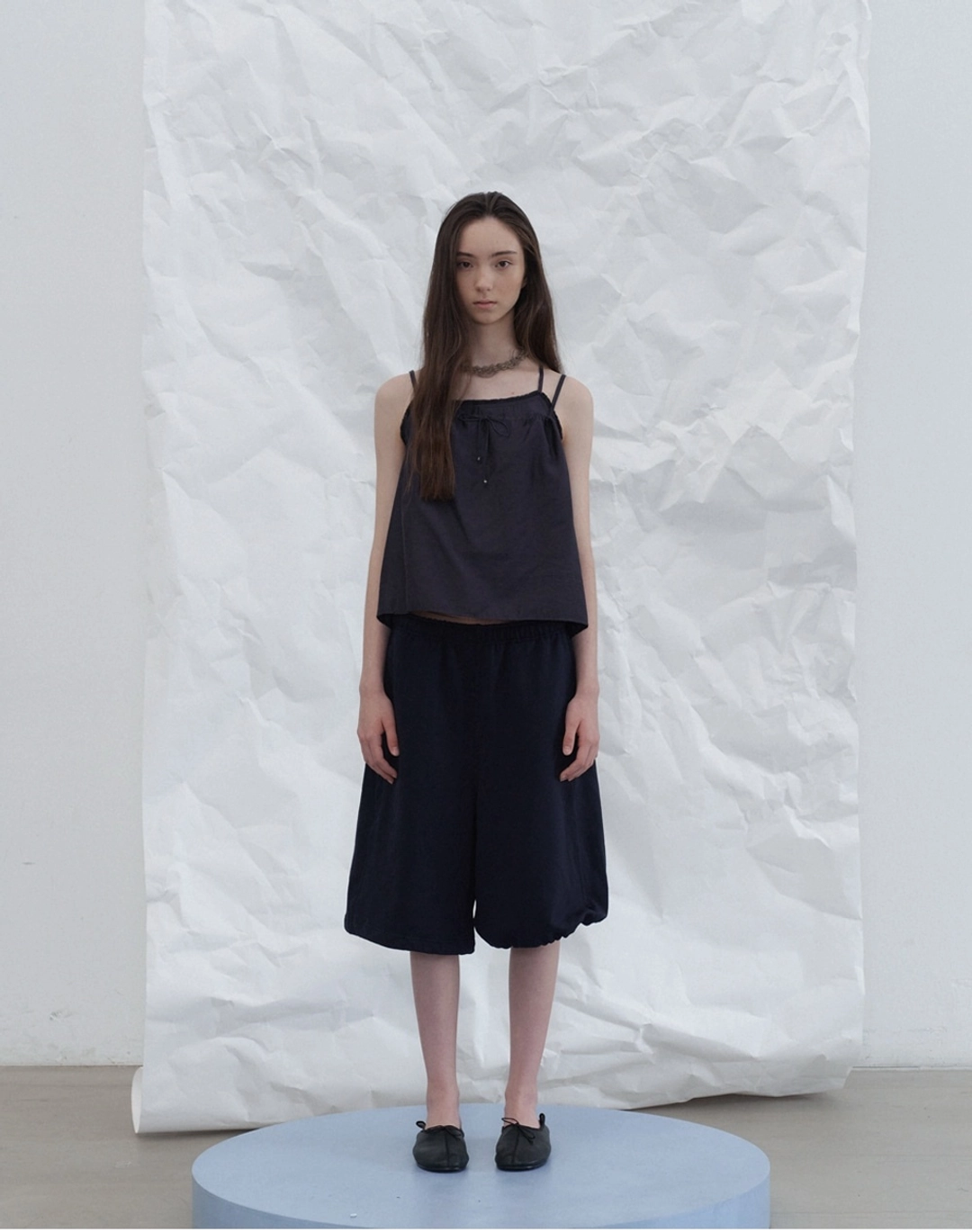 포에토 Fringe layered sleeveless set - charcoal 상품 이미지 1
