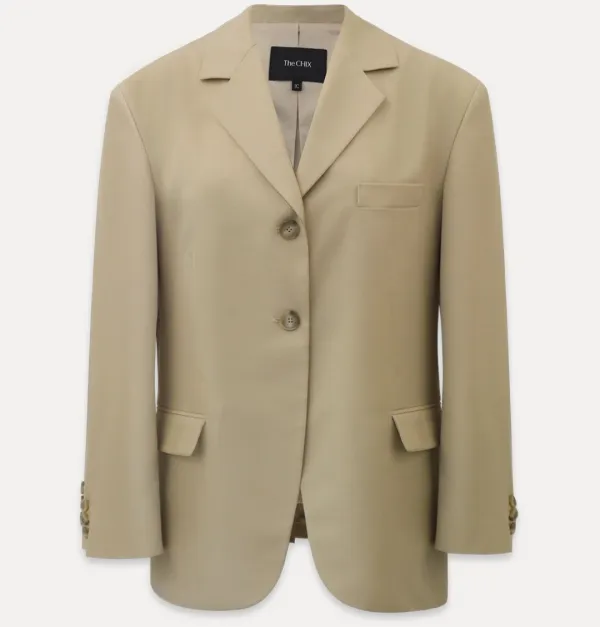 CHIXLABEL H 르웬 백포인트 오버핏 자켓 - Begie