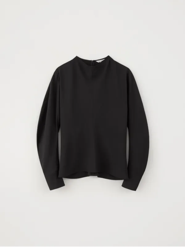 Curved Sleeve Blouse (Black)