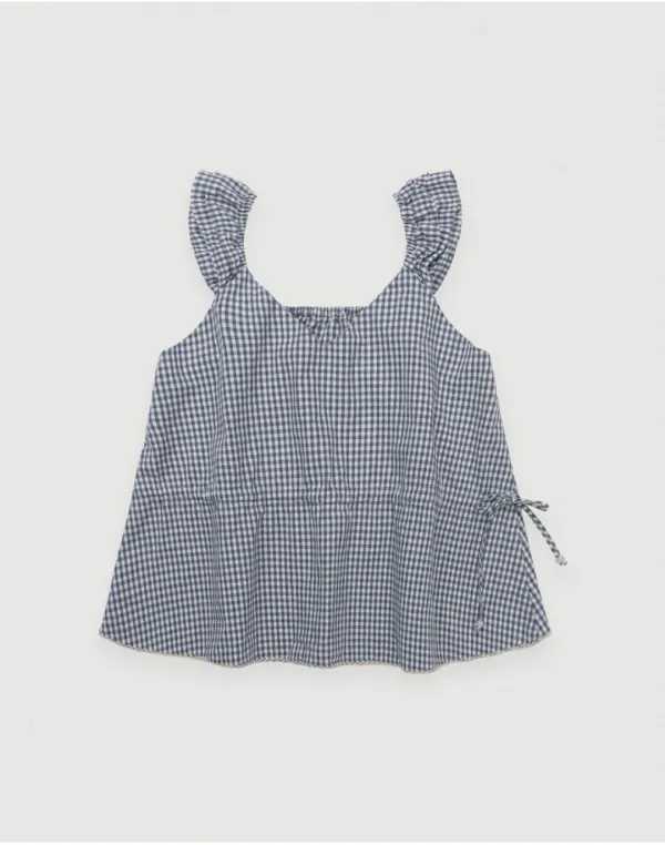 Melo check blouse - navy